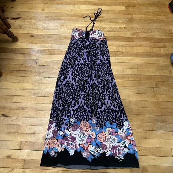 Saint Tropez West Dress Women’s Size 6 Halter Floral Maxi Colorful - Picture 1 of 12